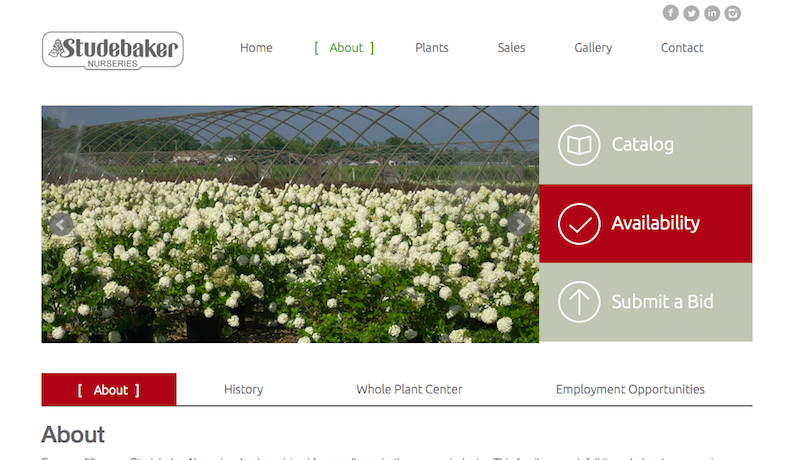 Studebaker Nursery Website